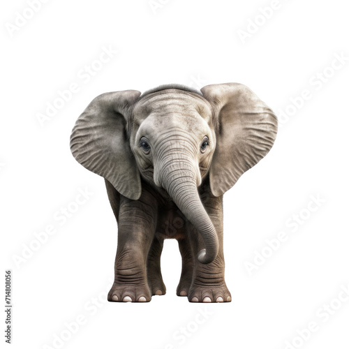 A cute elephant character isolated on a transparent background.