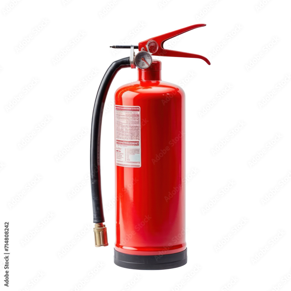 A fire extinguisher isolated on a transparent background.