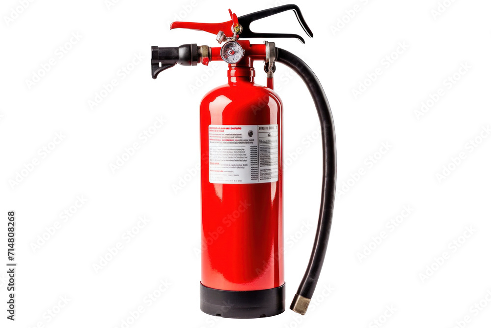 Obraz premium A fire extinguisher isolated on a transparent background.
