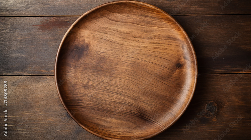 empty round wooden platter empty round wooden platter