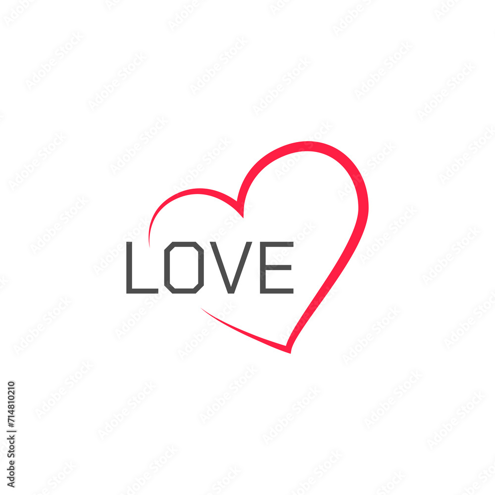 Love with heart icon