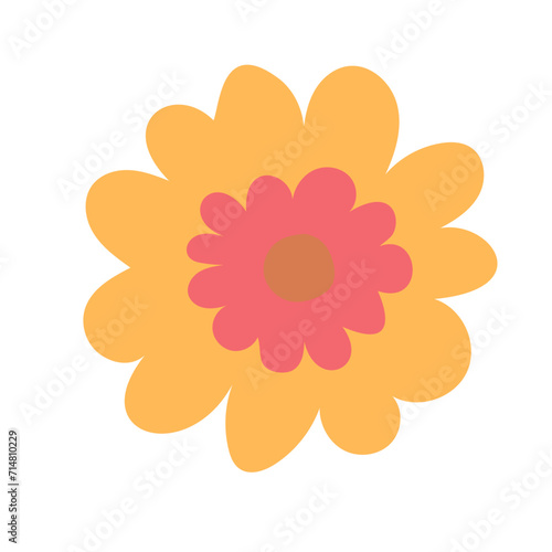 Flat flower bud element for beautiful design. Simple form. Vector drawing.