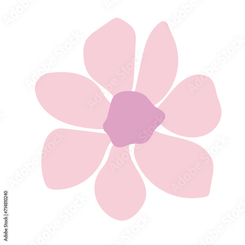 Flat flower bud element for beautiful design. Simple form. Vector drawing.