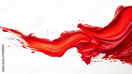 Bold Brushstrokes: Textured Waves in Vivid Red