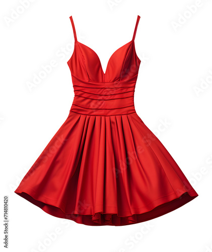 Red dress isolated on transparent background. PNG format