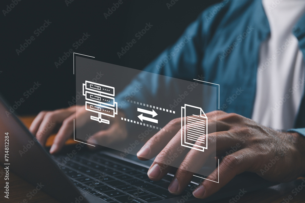 File Transfer Protocol files receiver and computer, transfer data between folder, Backup data, Exchange of file on folder, Send document in internet, DMS. document transmission to another folder.