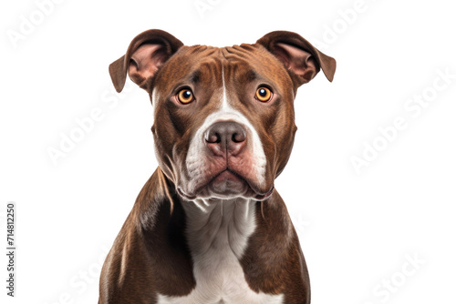 A pit bull dog isolated on a transparent background. photo