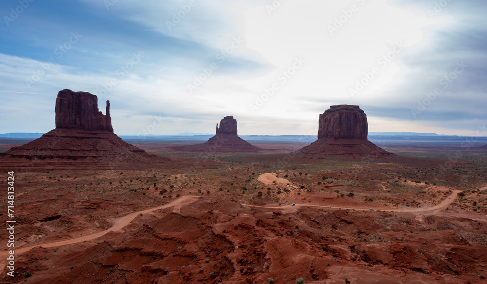 West and East Mitten buttes, Monument Valley, Arizona - Utah, USA West and East Mitten buttes, Monument Valley, Arizona - Utah, USA