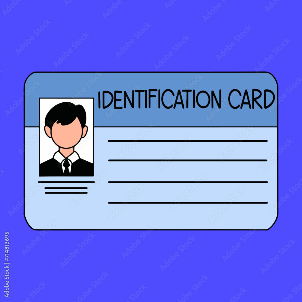 Minimalist illustration of man identity card Minimalist illustration of man identity card