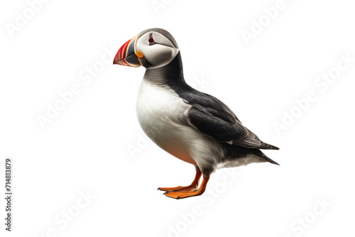 A Puffin, Heimaey coast, South Iceland isolated on a transparent background.