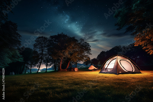 A tent in a park