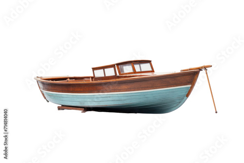 A small boat isolated on a transparent background.