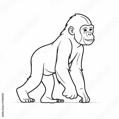 gorilla cartoon illustration on white background