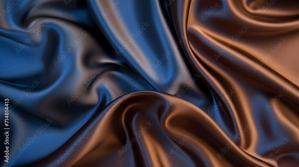 Obraz premium Medium Blue and Chocolate Brown silk background