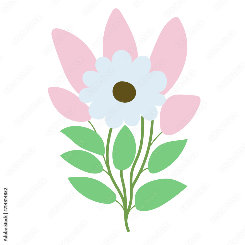 Decorative flower. Floral plant element for beautiful design. Simple form. Vector drawing. Decorative flower. Floral plant element for beautiful design. Simple form. Vector drawing.