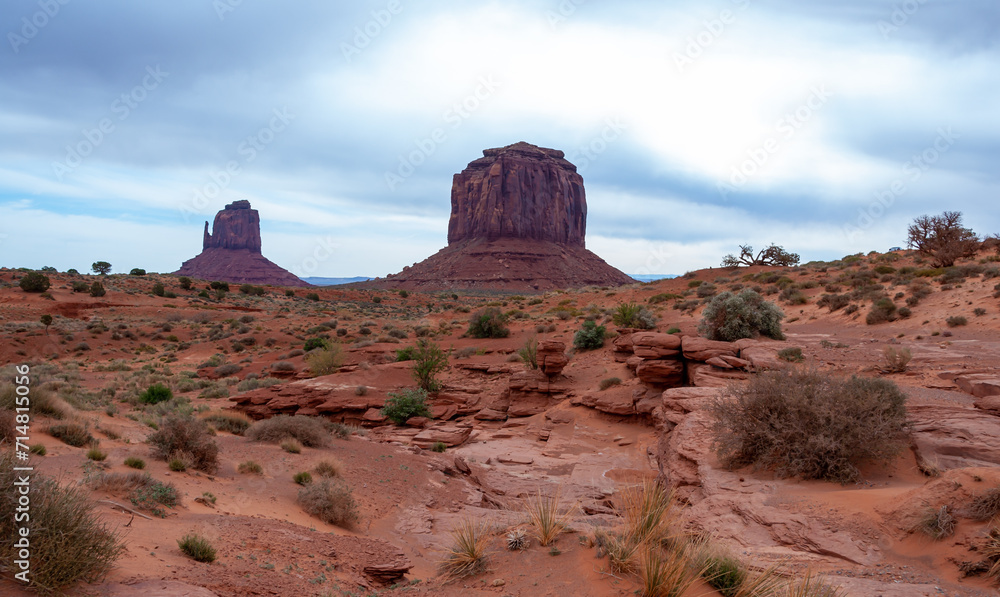 West and East Mitten buttes, Monument Valley, Arizona - Utah West and East Mitten buttes, Monument Valley, Arizona - Utah
