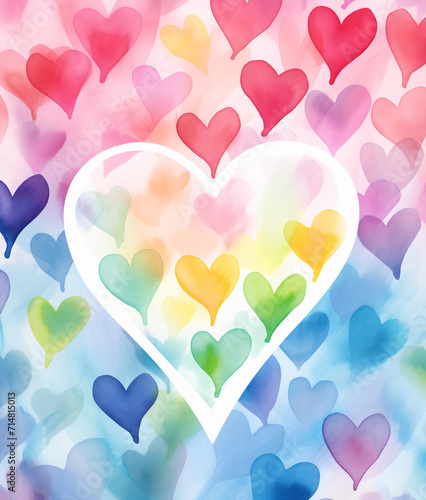 pastel color background with hearts