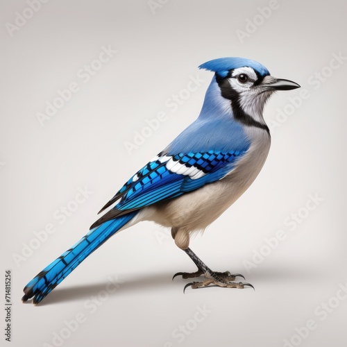 Blue jay bird isolated on white background, Cyanocitta cristata © lensvault