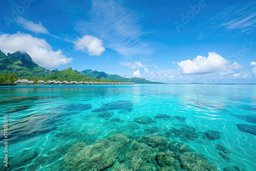 The breathtaking beauty of Bora Bora's turquoise lagoon in French Polynesia © Venka