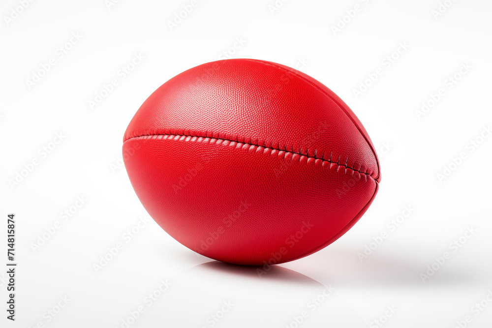 Red Australian rules football on a white isolated background. Red Australian rules football on a white isolated background.