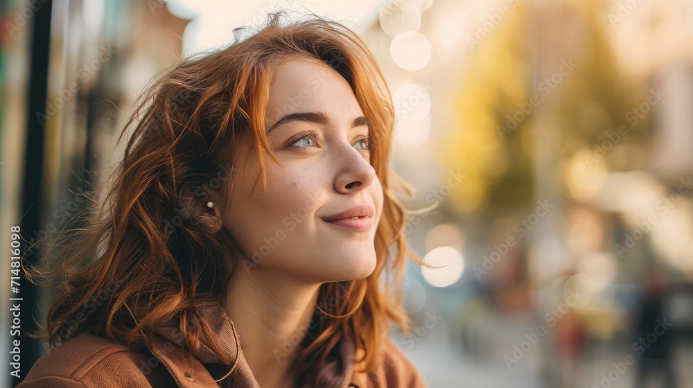 Confident young woman looking forward Confident young woman looking forward