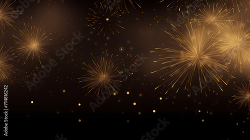 Happy New Year  burning fireworks with bokeh light background