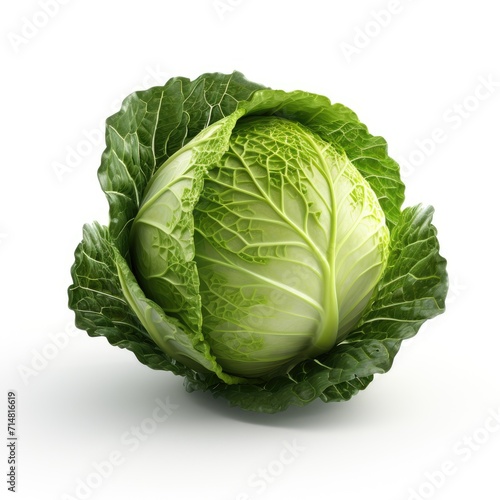 Fresh cabbage isolated on white background photo