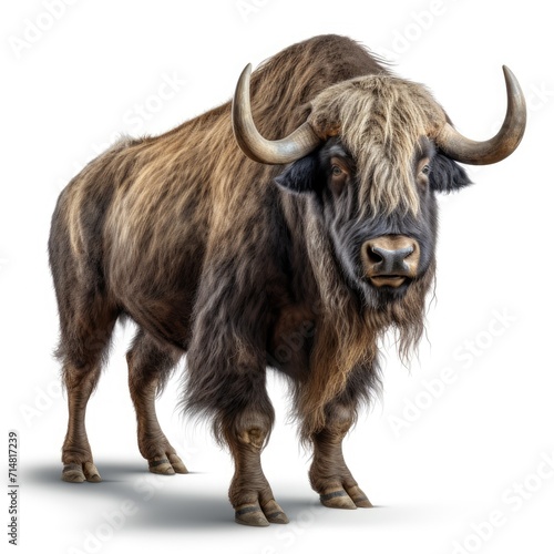 Huge yak isolated on white background