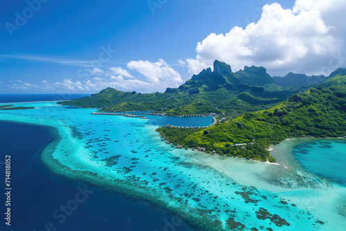 An aerial view capturing the elevated tranquility of Bora Bora