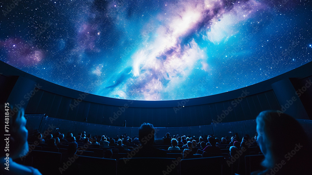 with a 360degree view of the night sky, showing high