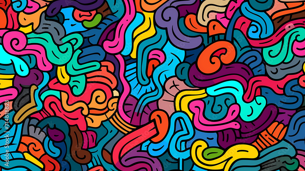 Obraz premium Abstract seamless doodle background, artistic backdrop