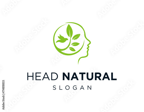 The logo design is about Head Nature and was created using the Corel Draw 2018 application with a white background.