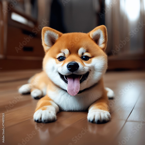 Cute dog smiling.