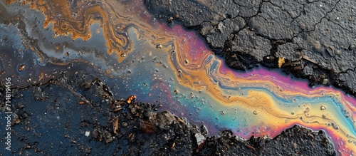 Oil spill texture on a road.