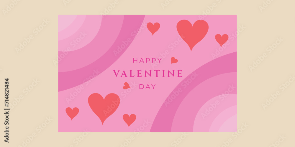 poster happy valentines day pink background vector illustration design graphic template