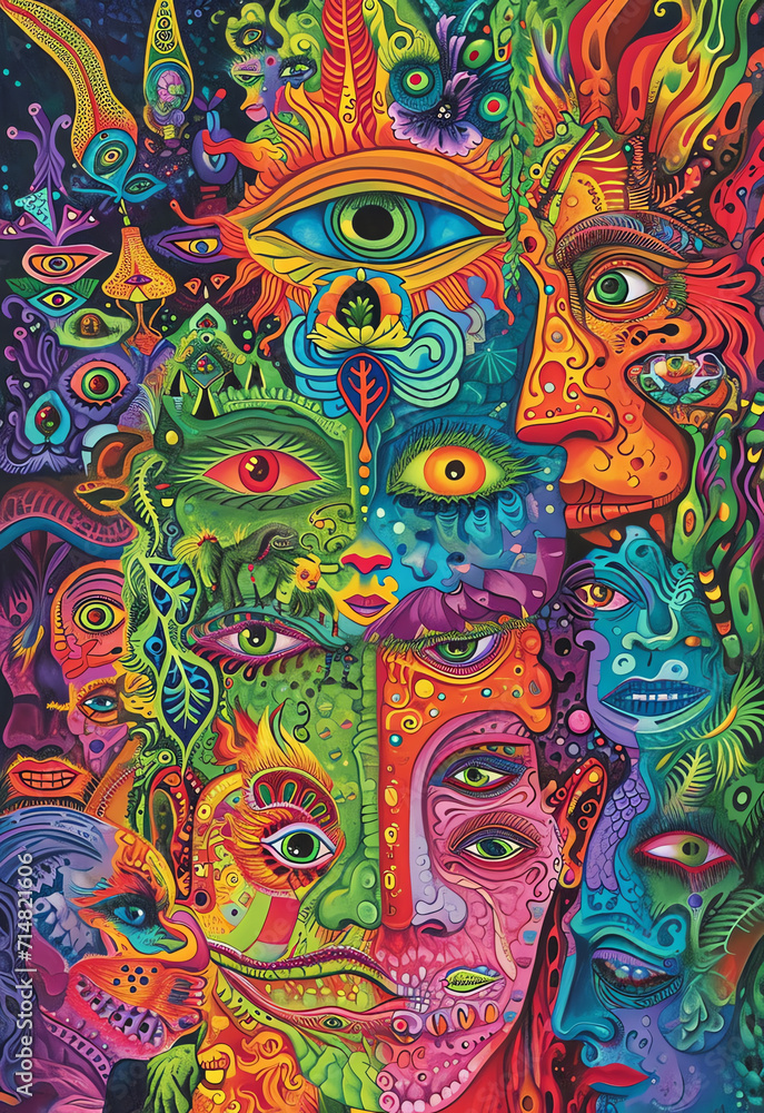 Fototapeta premium Abstrakte Kunst - Gesichter