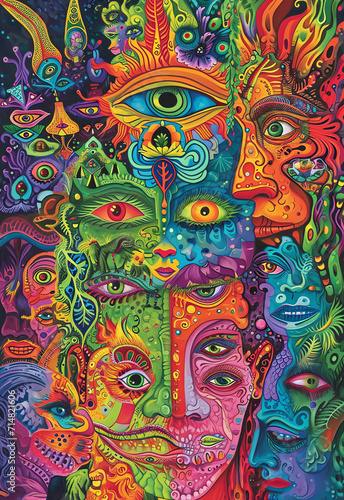 Wallpaper Mural Abstrakte Kunst - Gesichter Torontodigital.ca