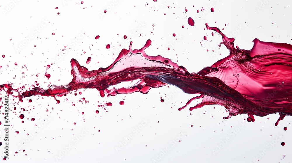 Red Celebration: Vibrant Wine Splatter on White