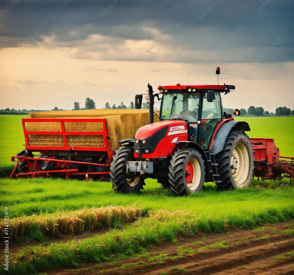 Fototapeta premium tractor in the field
