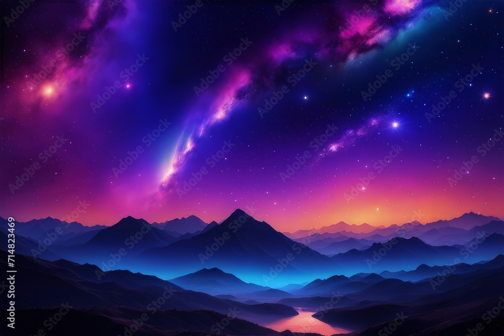 Fototapeta premium Stunning multicolored space background