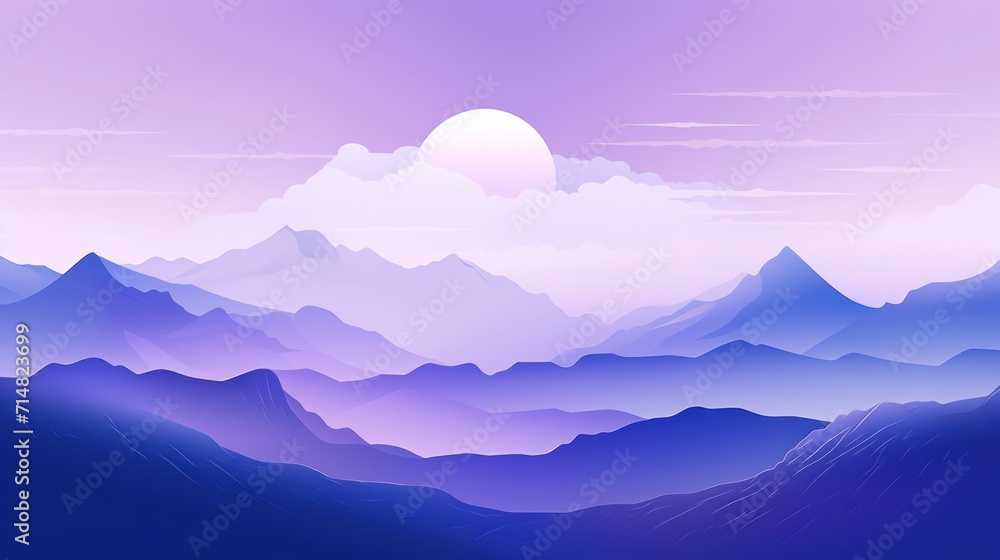 Minimalist Style Abstract Landscape Banner with Polygonal Landscape Illustration AI Generated