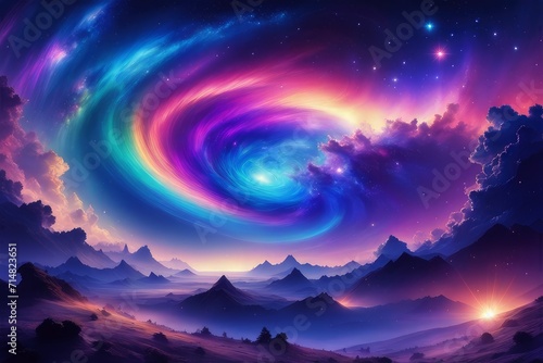 Mesmerizing colorful cosmic scene