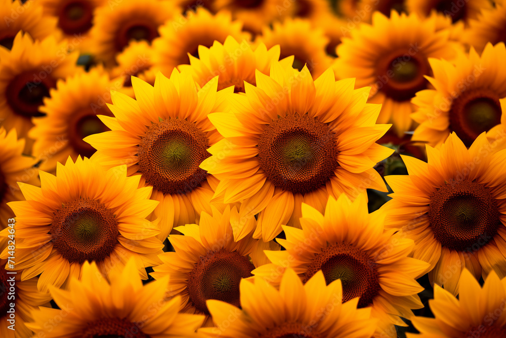 Expansive field of blooming sunflowers Expansive field of blooming sunflowers