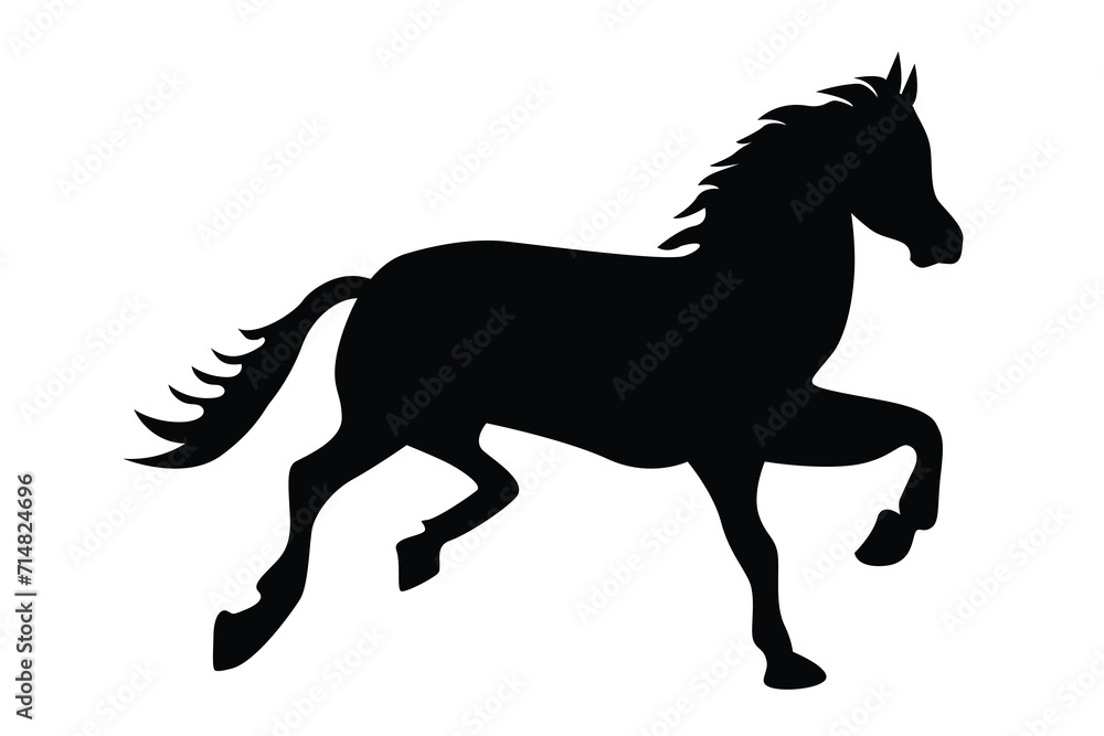 running horse silhouette on white background vector running horse silhouette on white background vector