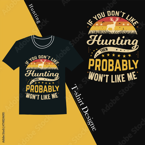 Deer Hunting t-shirt design , vintage deer hunting t-shirt design vector image Free Download  (ID: 714824690)