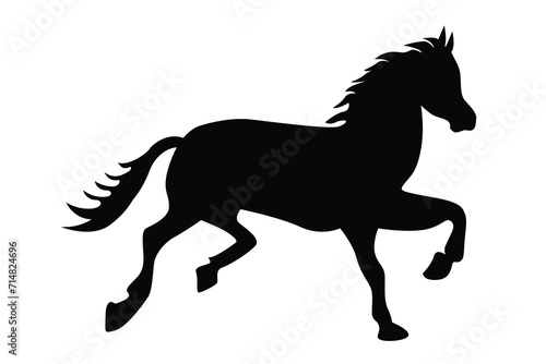 running horse silhouette on white background vector