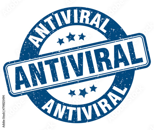 antiviral stamp. antiviral label. round grunge sign