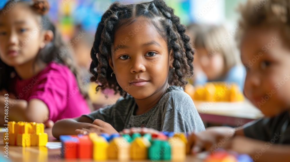 Inclusive classroom scene with children Inclusive classroom scene with children