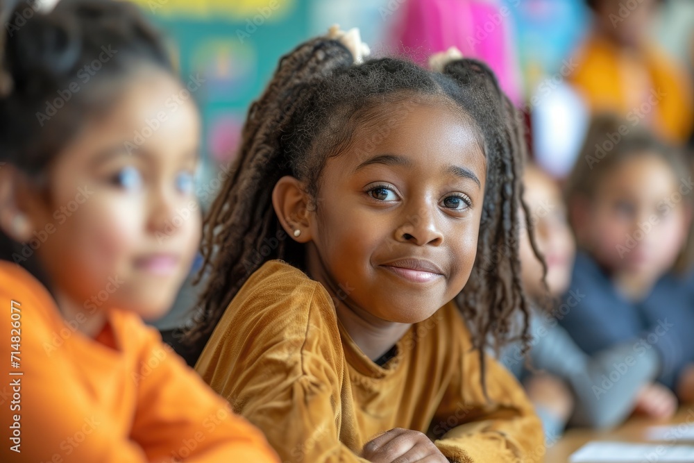 Inclusive classroom scene with children Inclusive classroom scene with children
