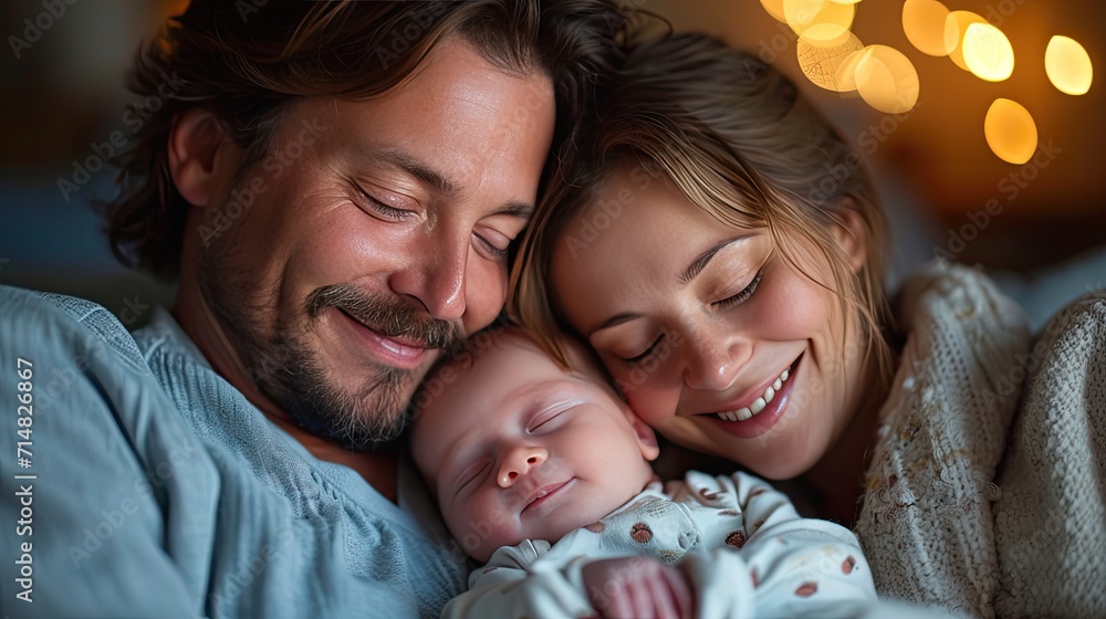 Showcase the infectious joy of a newborn giggling and laughing with their family Showcase the infectious joy of a newborn giggling and laughing with their family